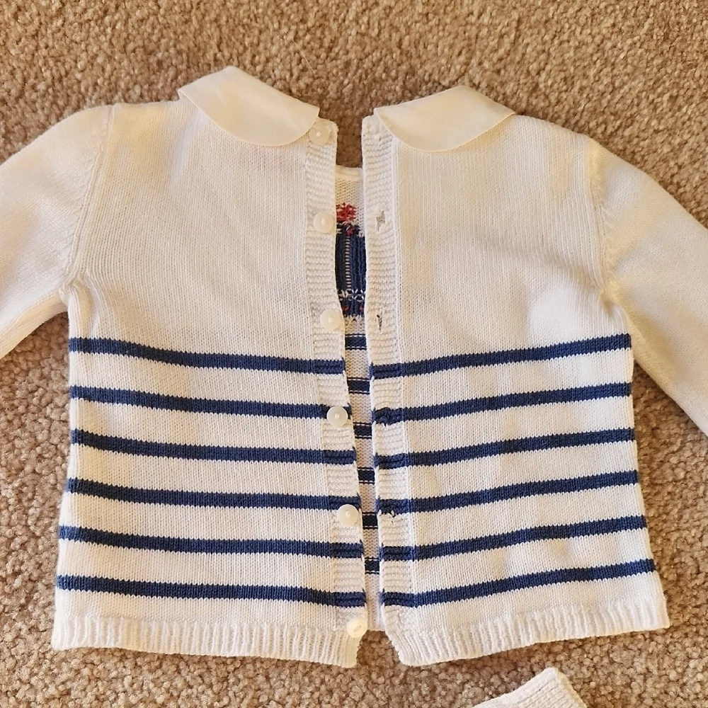 La Coqueta Baby Boy Nautical Knit Top and Bloomers Size 6 - 12 Months - Picture 4 of 5